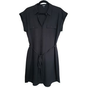 Express Black Button Down Dress